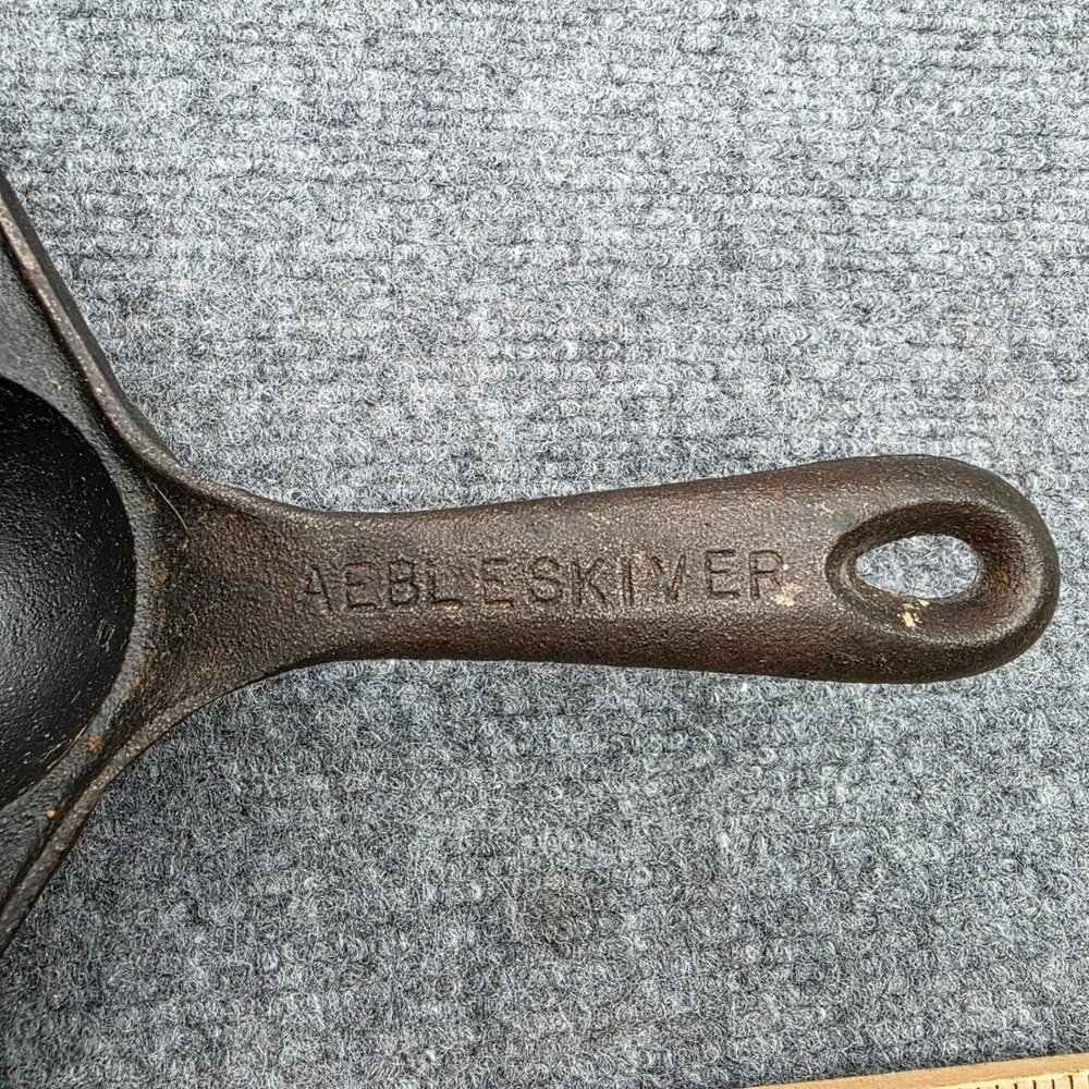 Vintage Cast Iron Aebleskiver Pan 7 Hole Hexagon Made in USA Danish Pancake Puff
